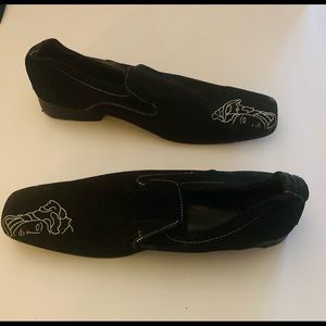 Black suede Versace suede leather shoes new w/out tags men’s size 42 (9 US)